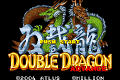 Double Dragon Advance title screen for GameBoy Advance